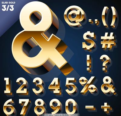 金色運算符號 數(shù)字廣告設(shè)計的質(zhì)感符號與時尚潮流